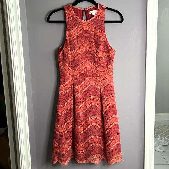 Francesca’s Red Lace Sleeveless Dress Back Zipper Fully Lined Size Small - Picture 9 of 9